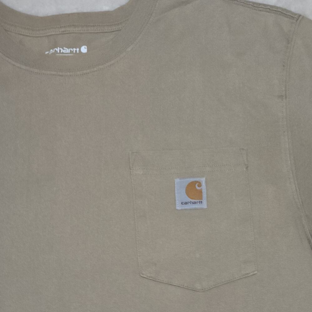 Carhartt Loose Fit Workwear T-Shirt Men’s Size M Brown Pocket Heavyweight Cotton - Picture 2 of 7